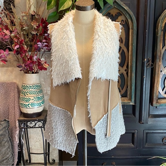 Anthropologie Sunday Monday Sherpa Moto Jacket Vest - Picture 8 of 15